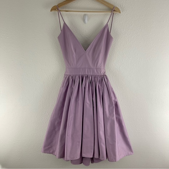 CONTRARIAN Lilac Light Purple Barbara Bibb V Neck Backless Formal Mini Dress - Picture 4 of 13